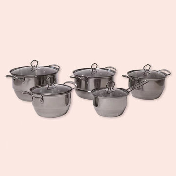 10pcs Stainless Steel Cookware Set