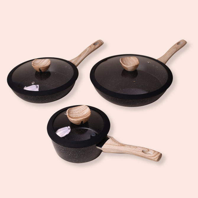 10pcs Marble Aluminium Pot and Pan set