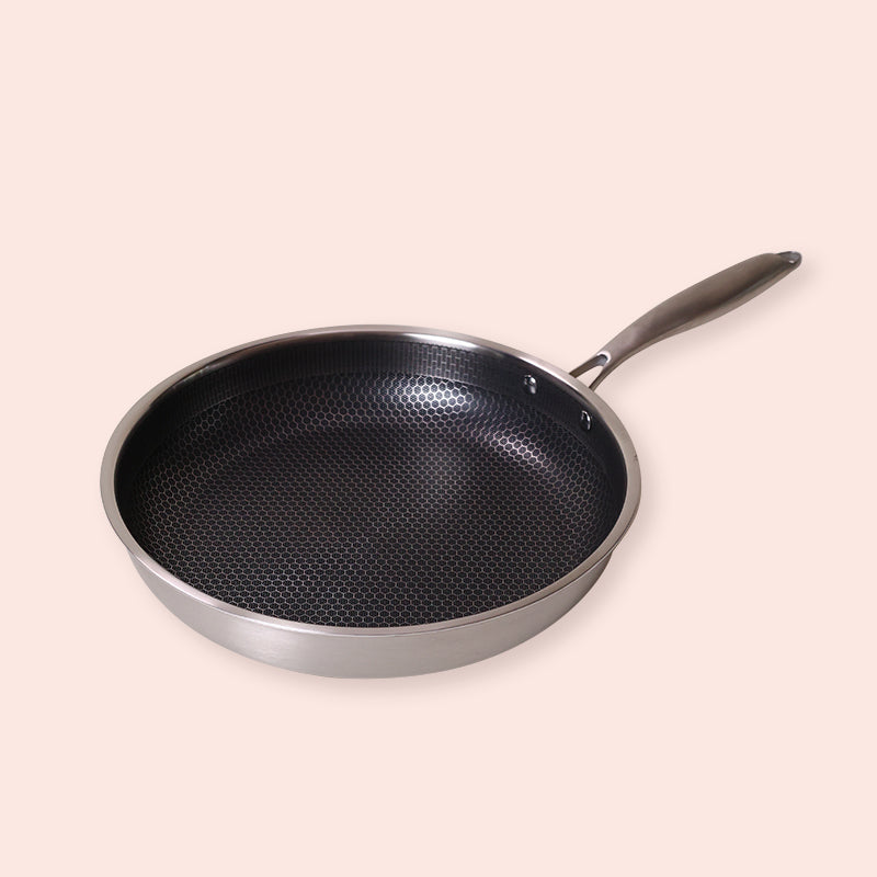 Stainless Steel Fry Pan with Honeycomb Coating